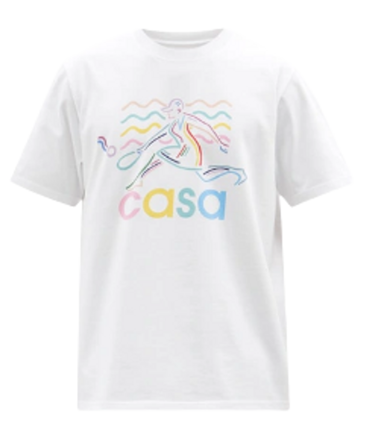 Casablanca Logo Print Organic Cotton White Jersey T-Shirt