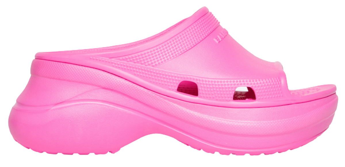 Balenciaga × Crocs Pink Rubber Slide Sandals