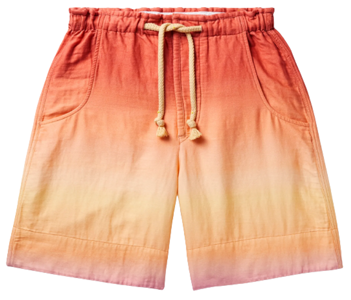 Isabel Marant Wide-leg Ombre Brushed Cotton And Linen-blend Shorts