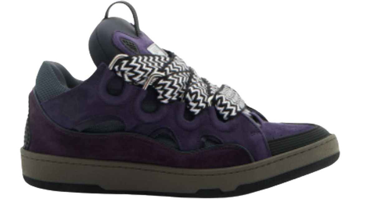 Lanvin Grape Leather Curb Sneakers