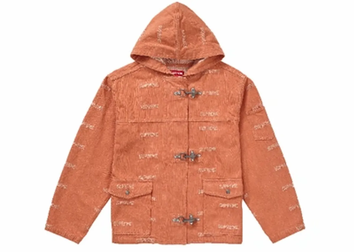 Supreme Logo Denim Turnout Jacket Orange