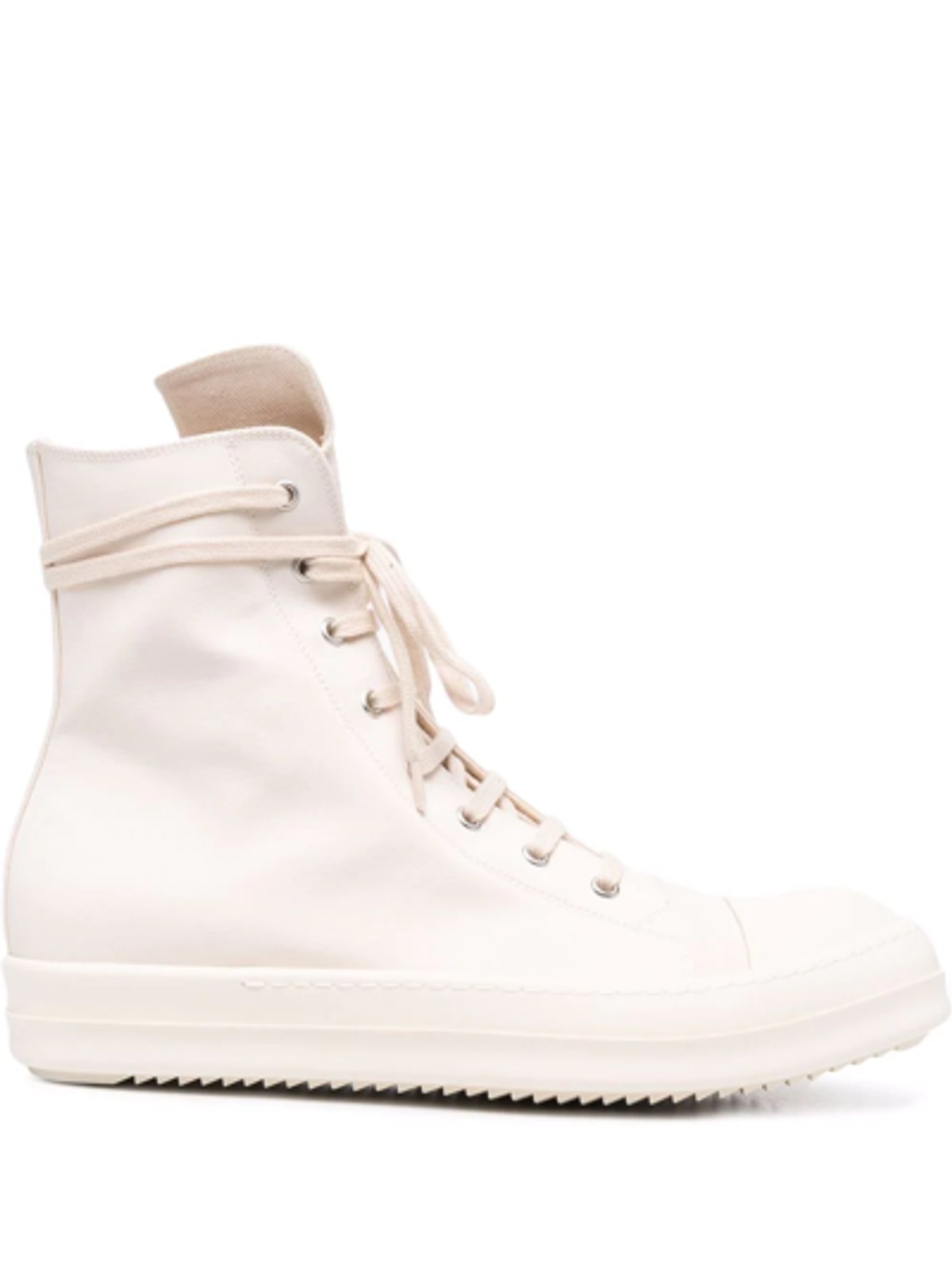 Rick Owens Lace Up High Top White Sneakers