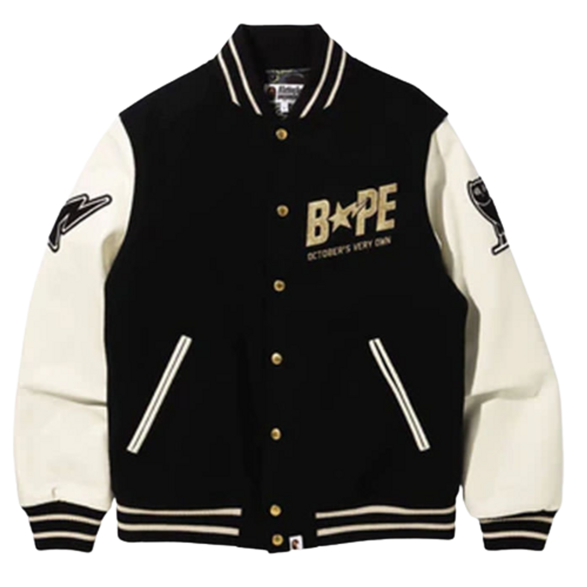 Bape × OVO Varsity Black Jacket WHAT’S ON THE STAR?