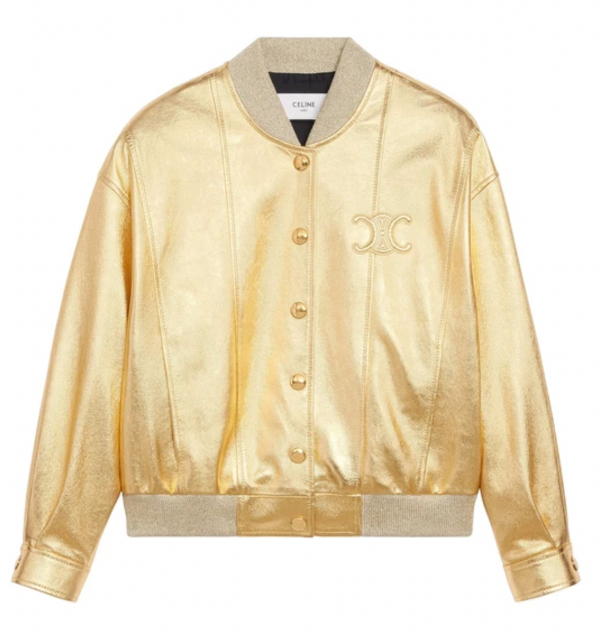 Celine Metallic Lambskin Triumph Patch Jacket