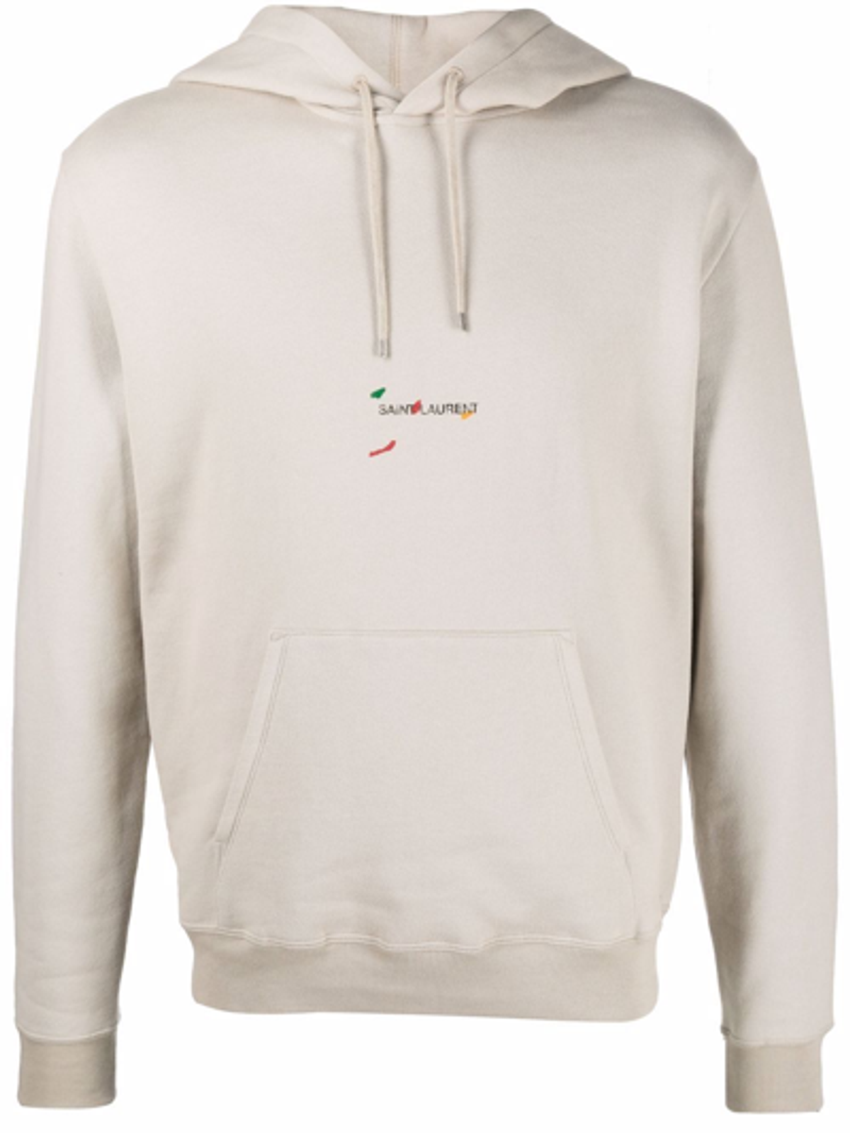 Saint Laurent Painted Logo Beige Print Hoodie