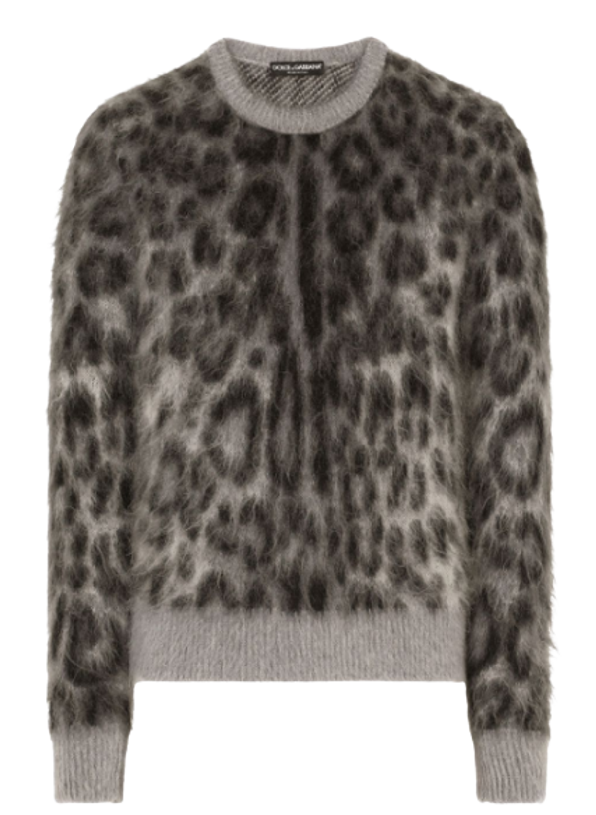 Dolce & Gabbana Wool Mohair Jacquard Round Neck Sweater