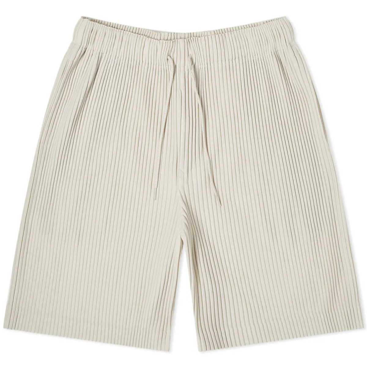 Issey Miyake Ivory Pleated Drawstring Shorts