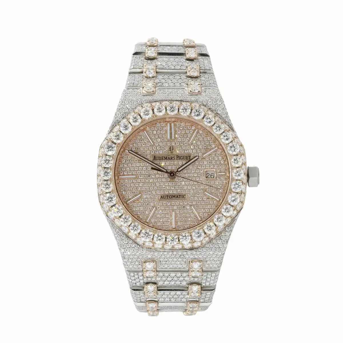 Audemars Piguet Royal Oak 18k Two Tone All Diamond Watch
