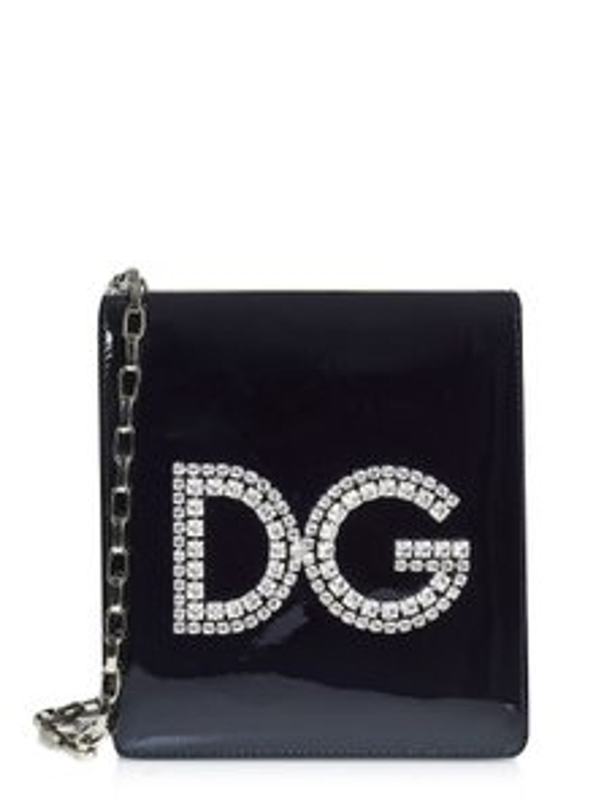 Dolce & Gabbana Wallet Black Patent Leather Shoulder Bag