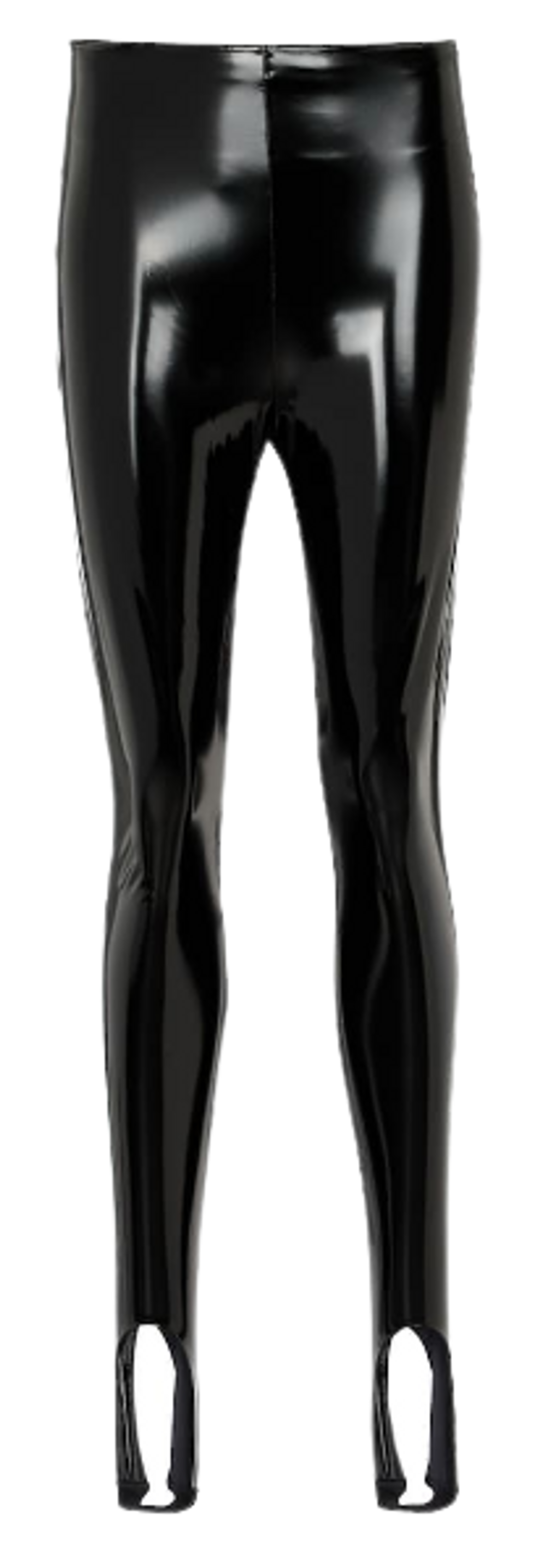 Amina Muaddi × Wolford Vegan Leather Stirrup Black Leggings