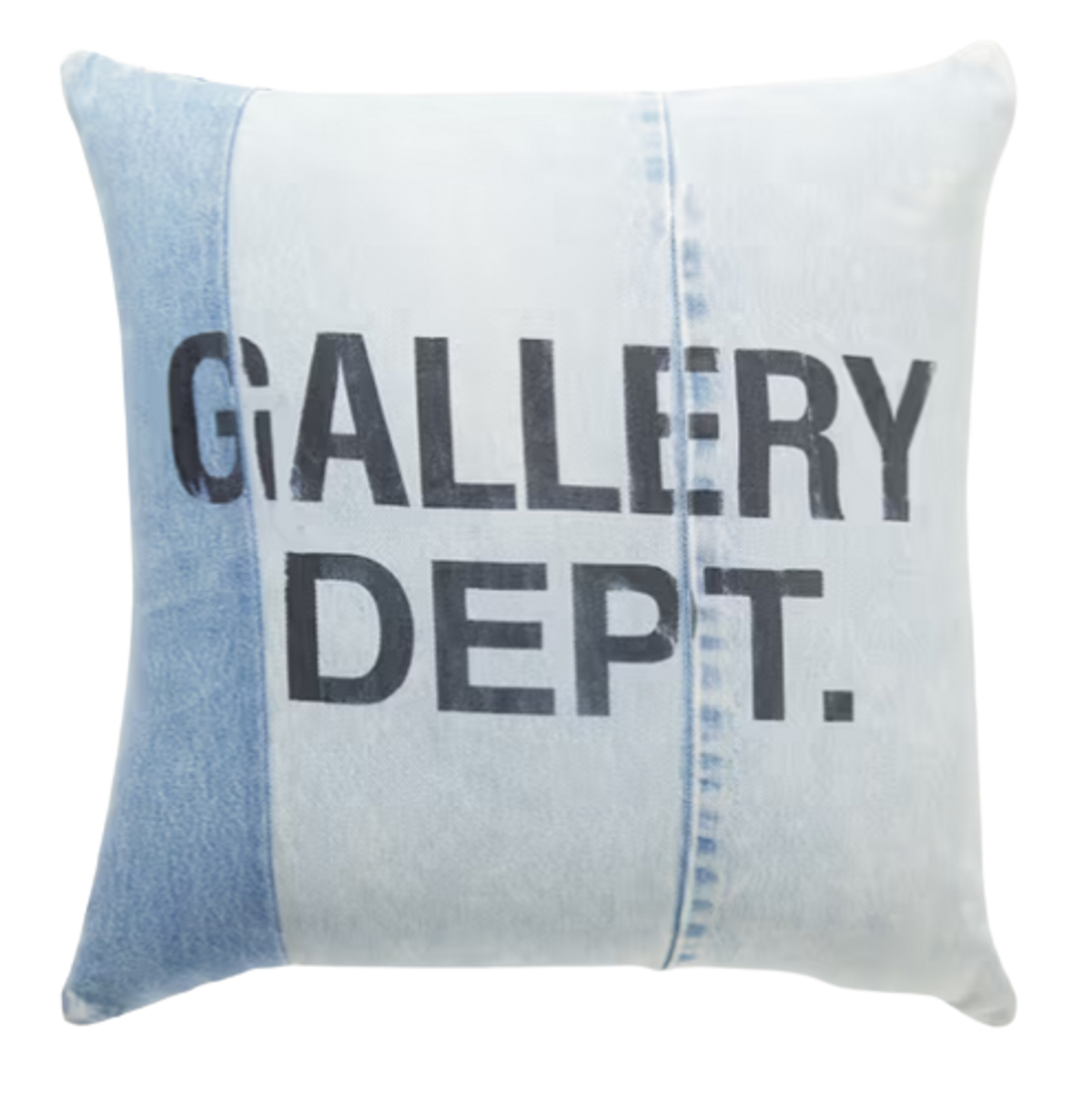 Gallery Dept. Logo Print Blue Denim Pillow