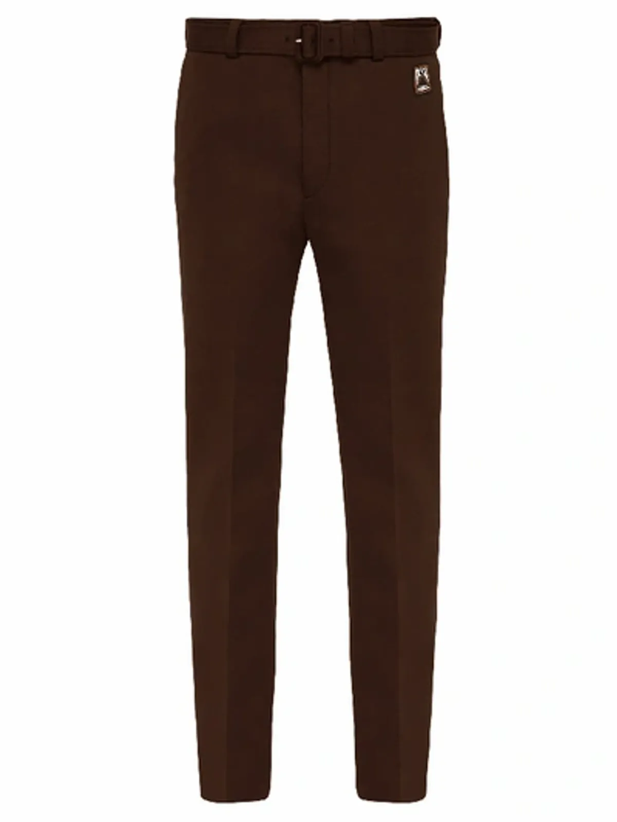 Prada Belted Straight-leg Technical-jersey Trousers In Brown