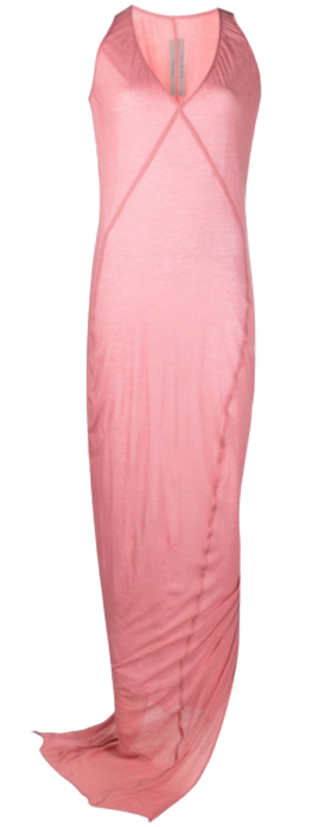 Rick Owens V-Neck Column Dirty Pink Dress