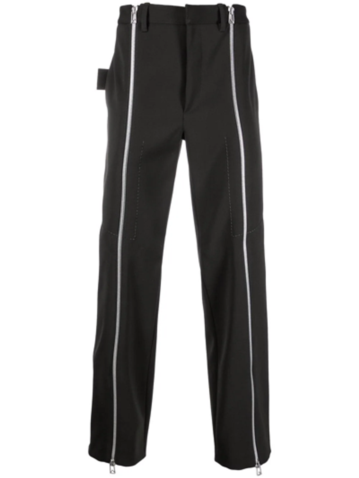 Bottega Veneta Zipped Wool Blend Straight Leg Trousers