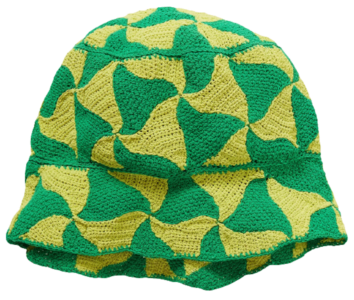 Bottega Veneta Ghost Crocheted Cotton-Blend Green Bucket Hat