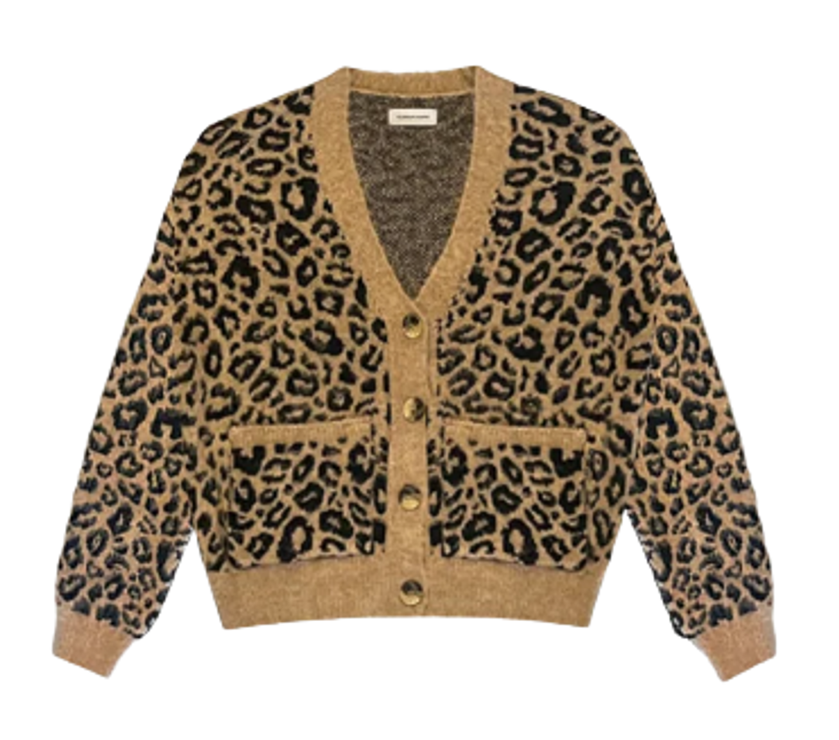 Flaneur Homme Brown Panther Pring Knitted Cardigan