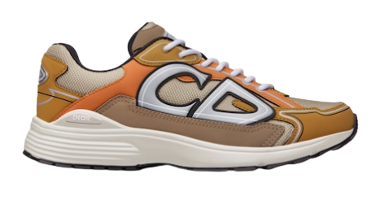 Dior B30 Cream Mesh Orange Sneakers