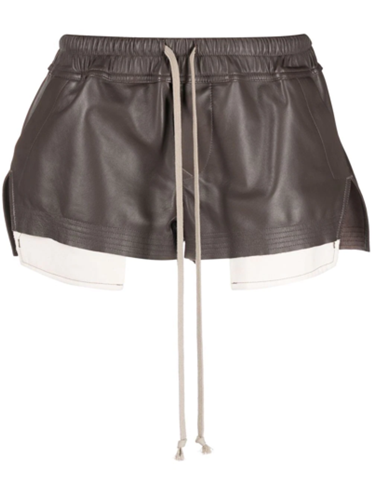 Rick Owens Boxers Leather Drawstring Shorts