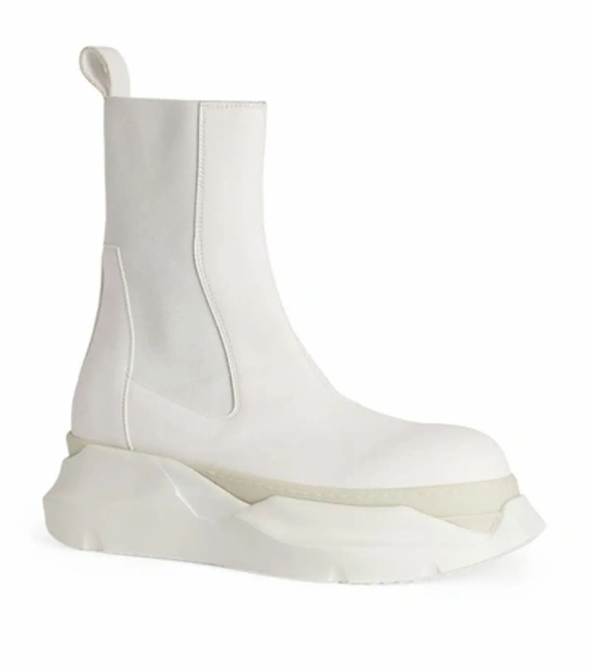 Rick Owens Beetle White High Top Boots