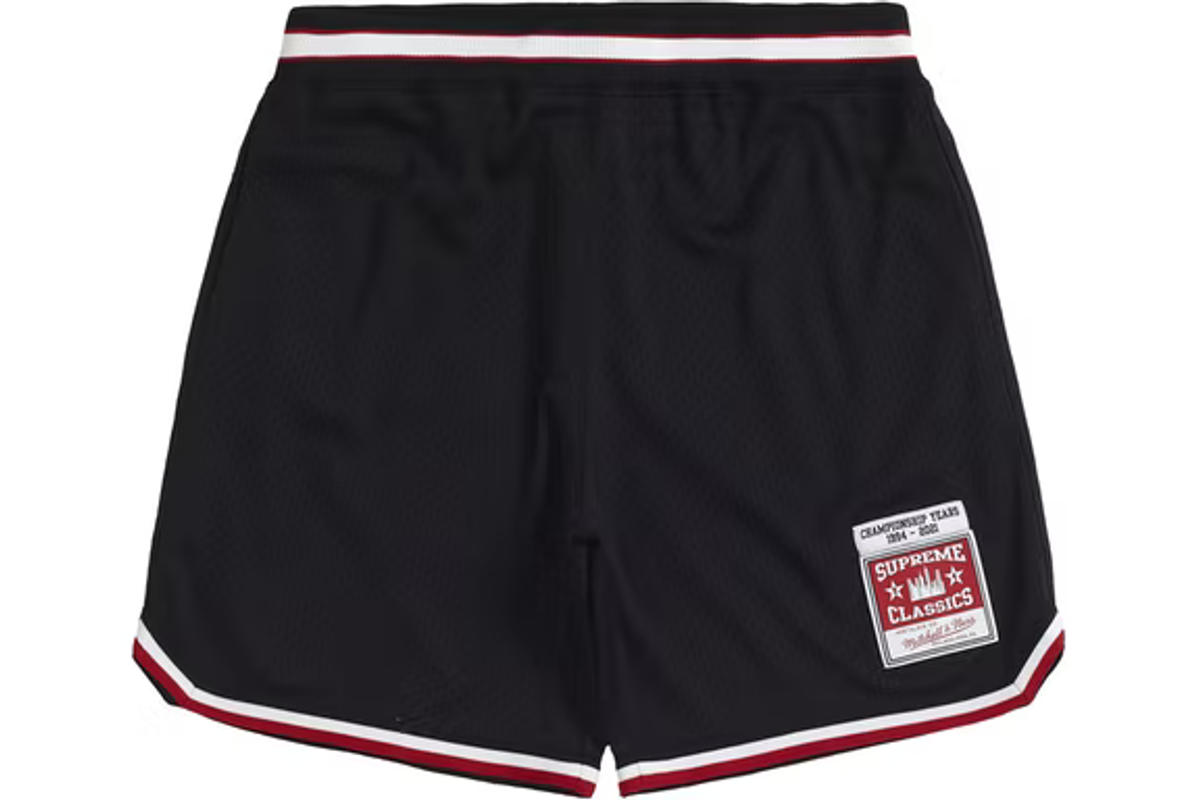 Supreme × Mitchell & Ness Black Basketball Shorts