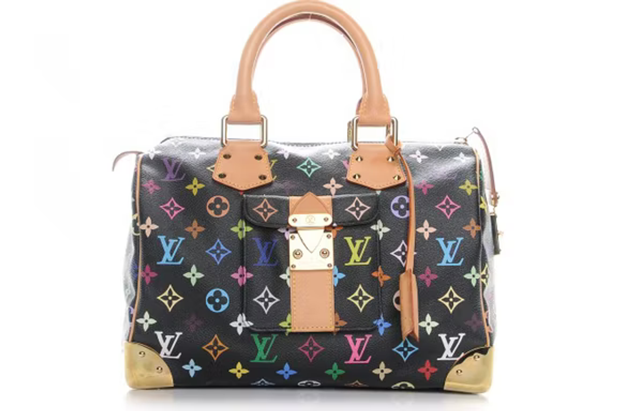 Rick Owens × Takashi Murakami Monogram 30 Black Multicolor Speedy Bag