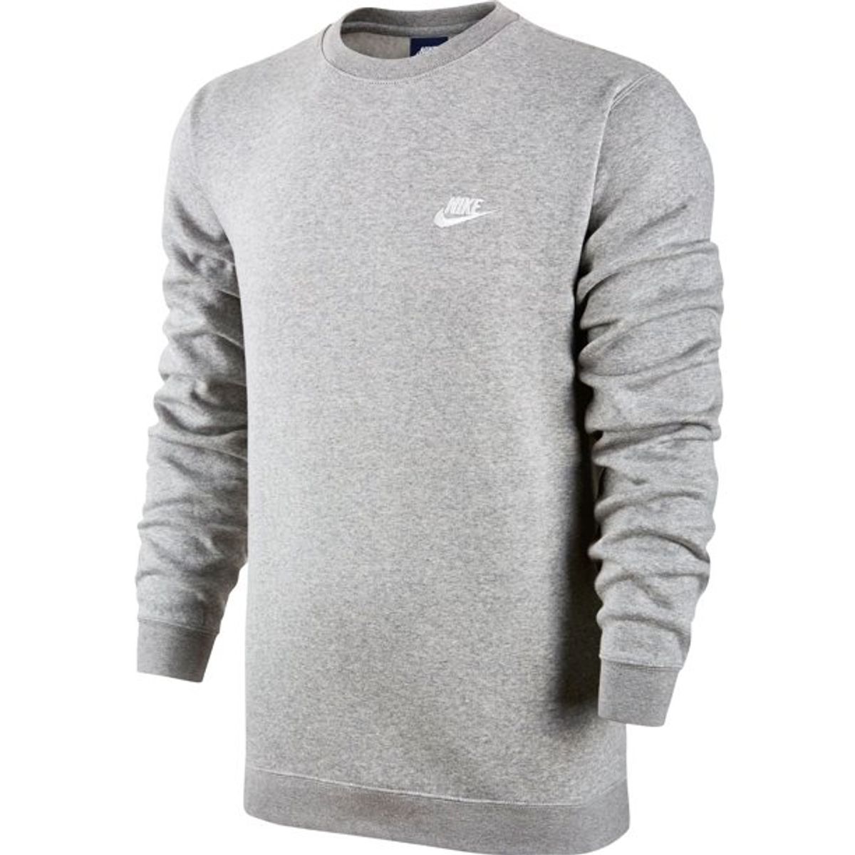 Nike Club Crew Neck Sweat In Gray-grey In Green