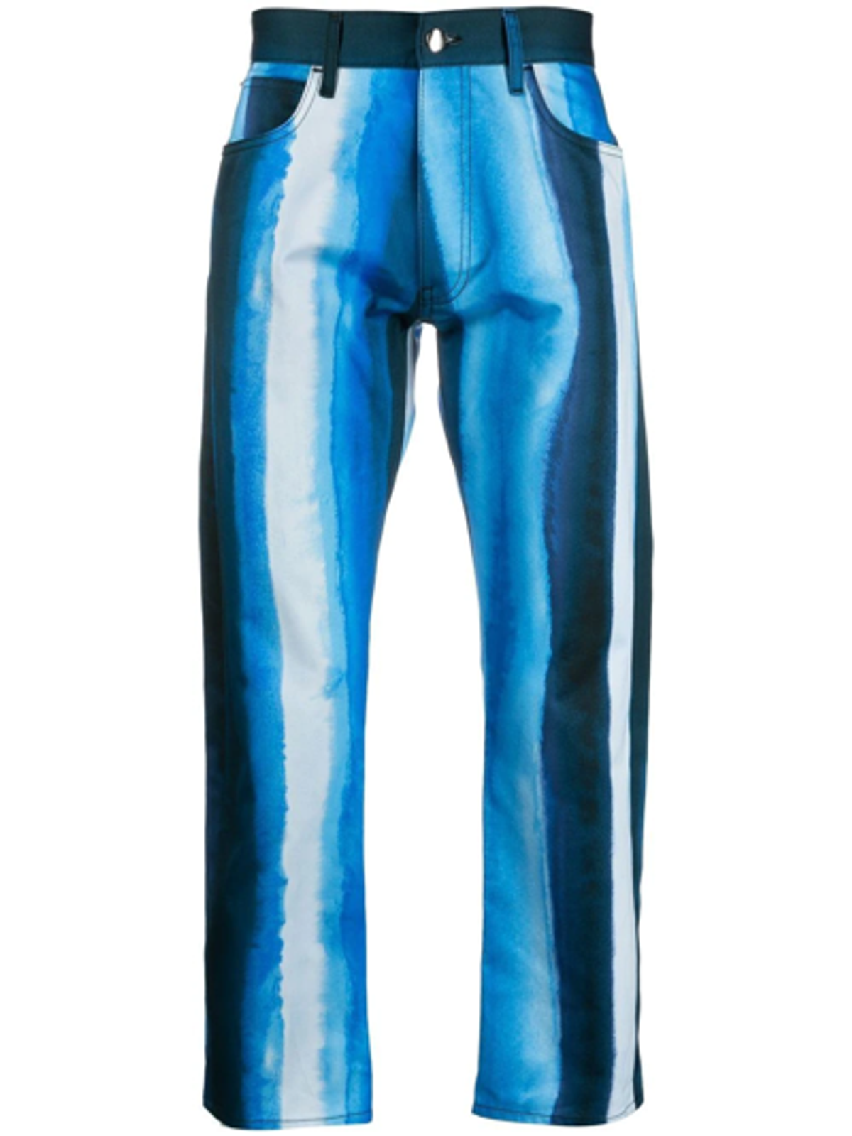 Marni Waterfall Stripe-Print Blue Trousers