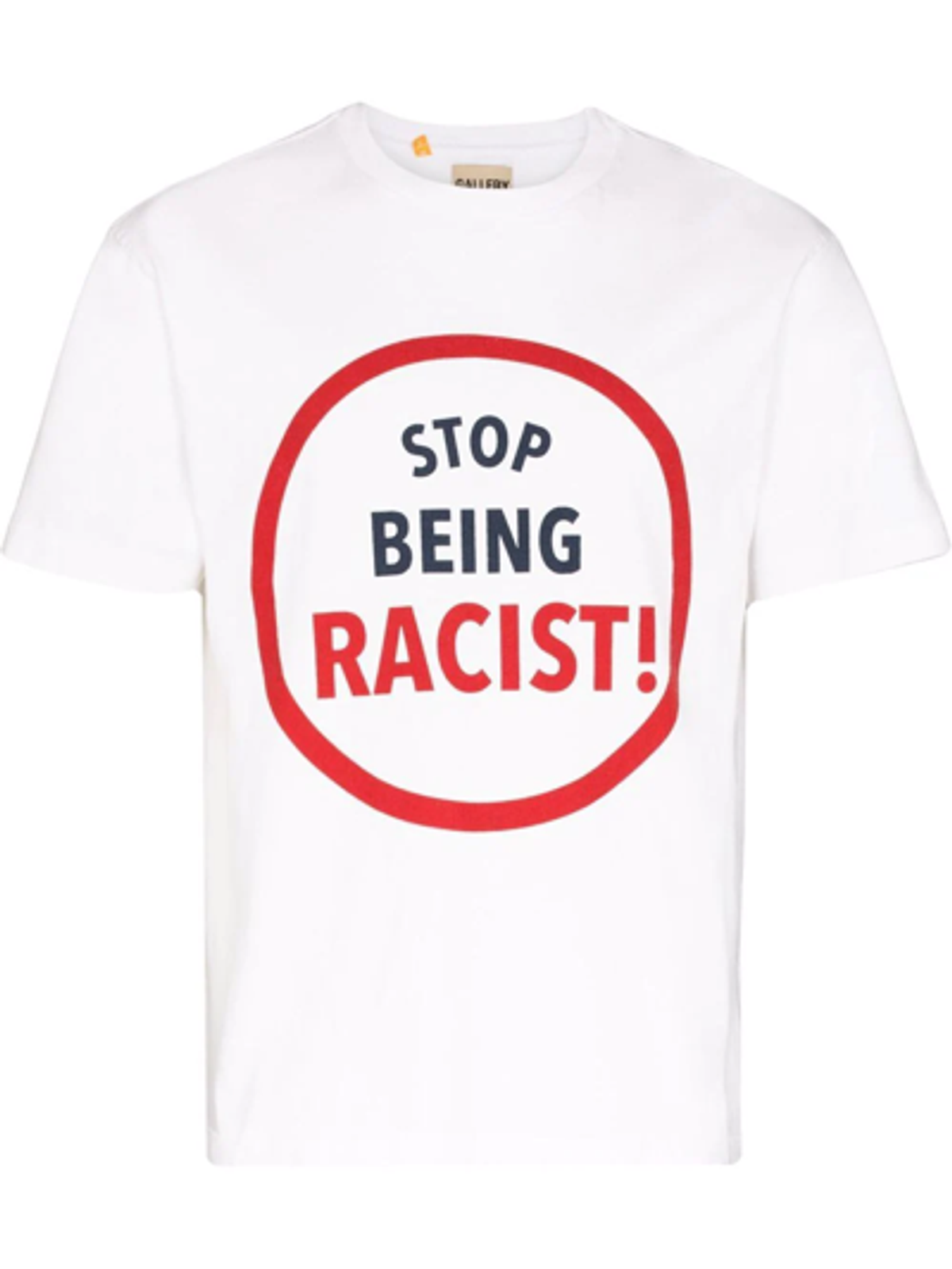 Gallery Dept. Stop Being Racist Print Cotton T-shirt In White