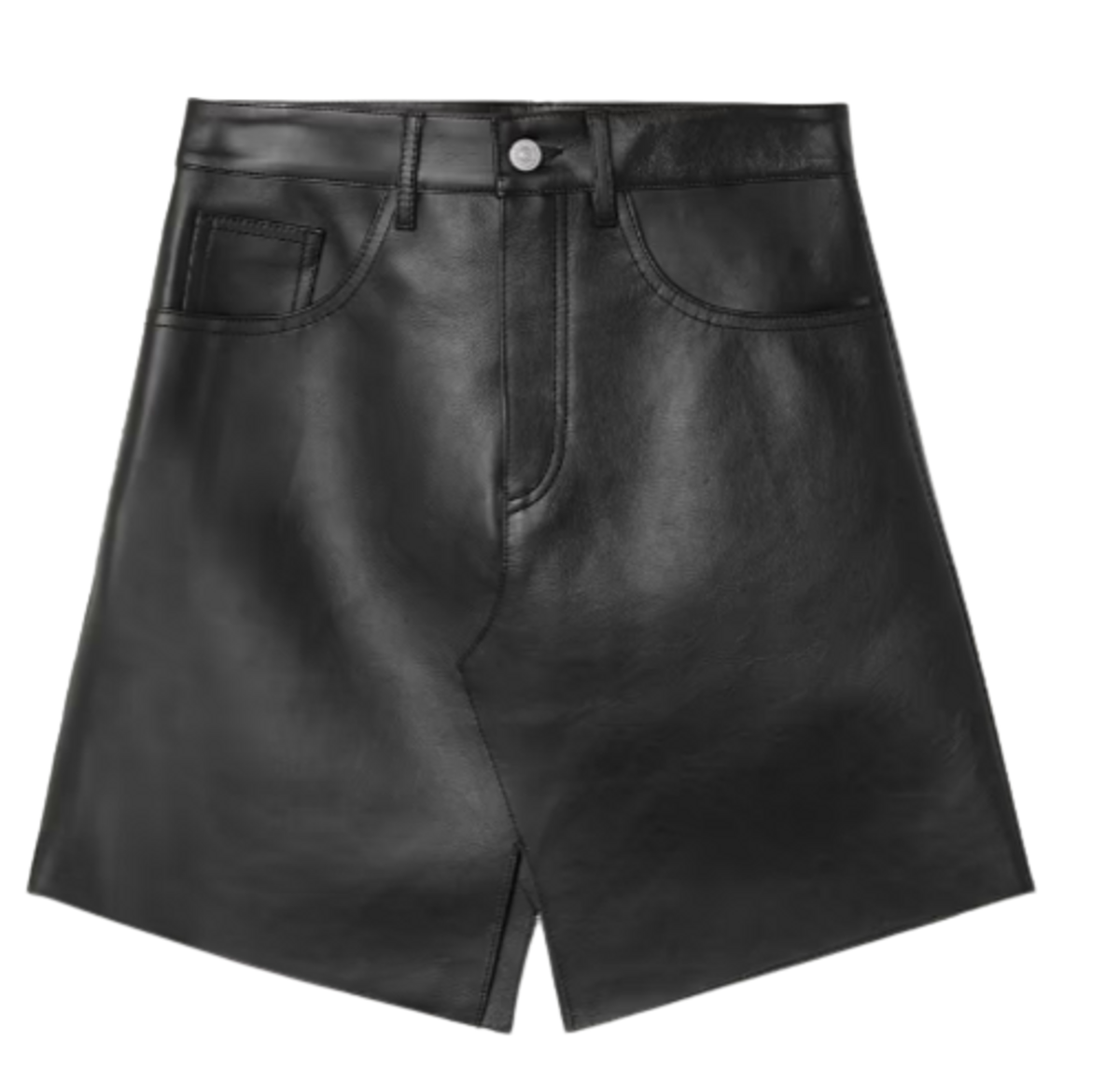 Maison Margiela Leather Mini Black Skirt