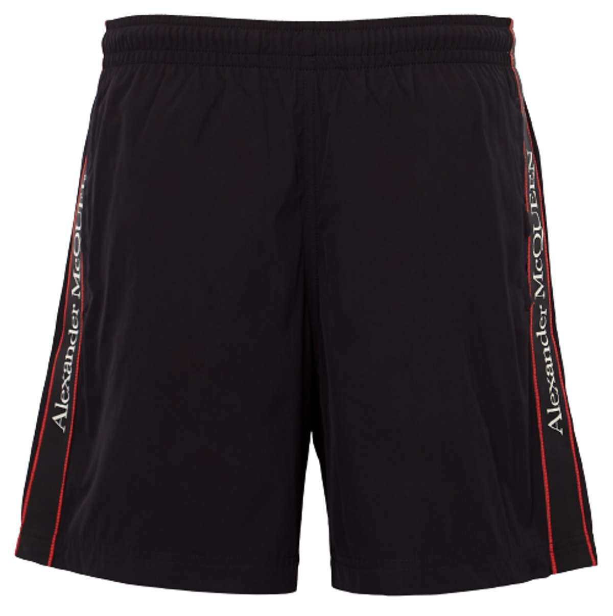 Alexander McQueen Black & Red Selvedge Swim Shorts