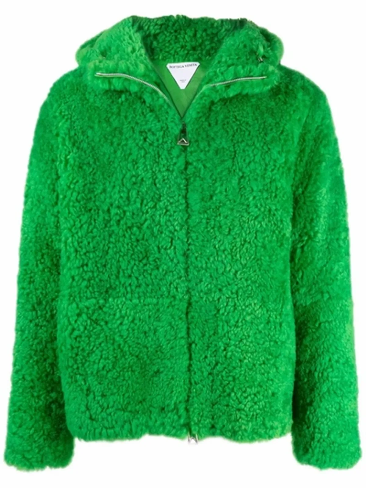 Bottega Veneta Parakeet High Neck Relaxed Fit Shearling Bomber Jacket