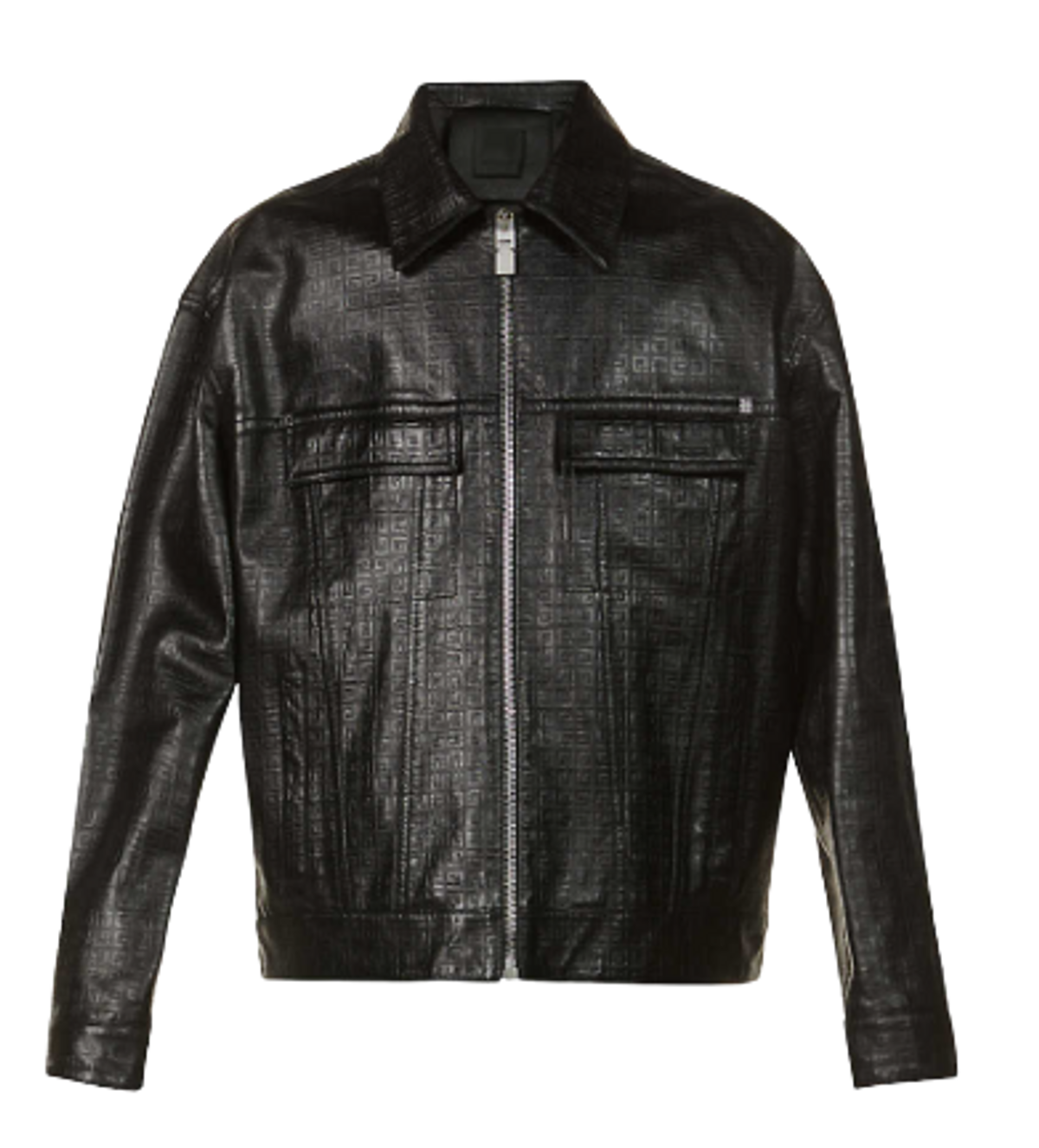 Givenchy Black Monogram-Embossed Leather Jacket