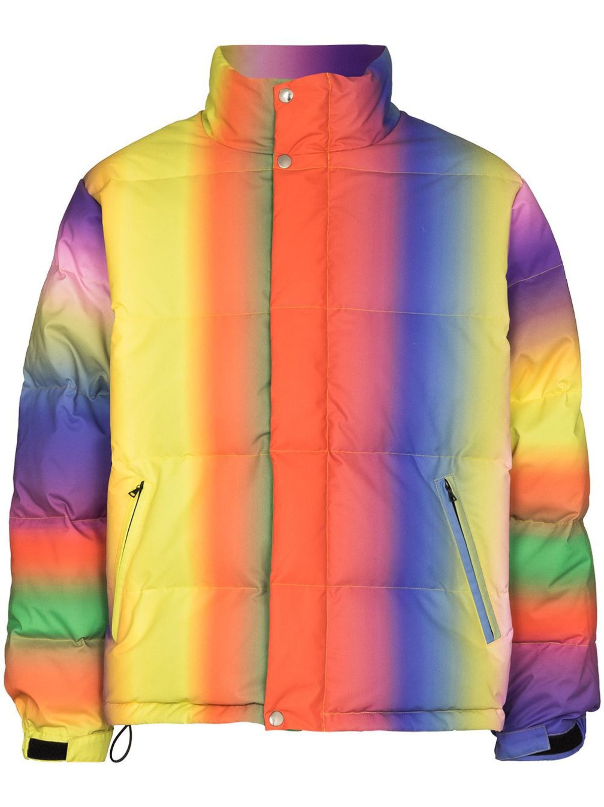 AGR Knit Gradient-Effect Zip-Up Puffer Jacket