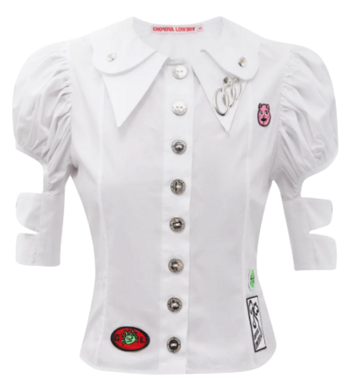 Chopova Lowena White Rad Puff-Sleeve Blouse