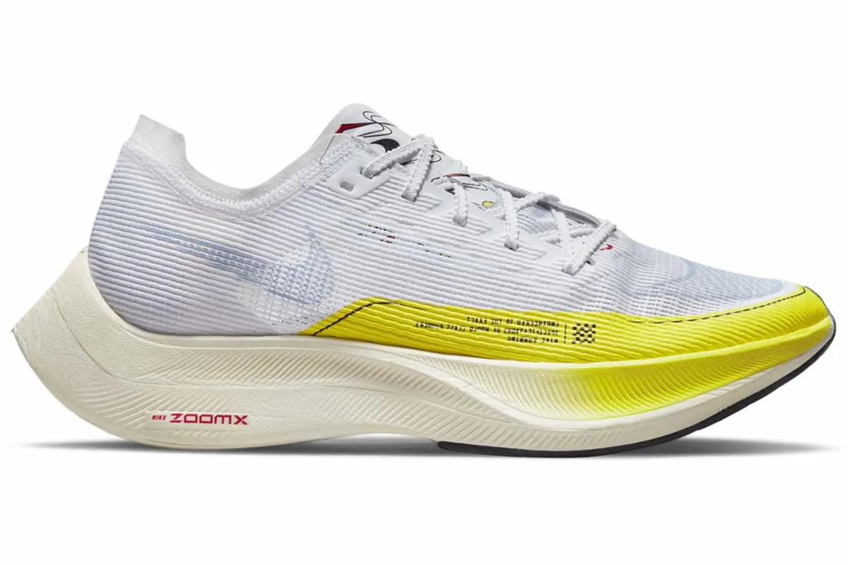 Nike ZoomX Vaporfly Next% 2 White Yellow Strike Sneakers