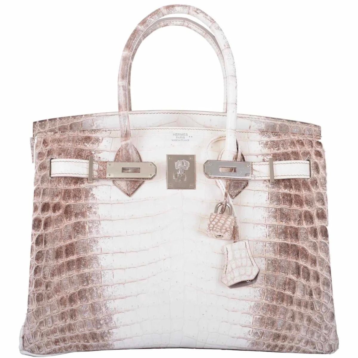 Hermes Birkin 25 Himalayan White Niloticus Crocodile Palladium Hardware Bag