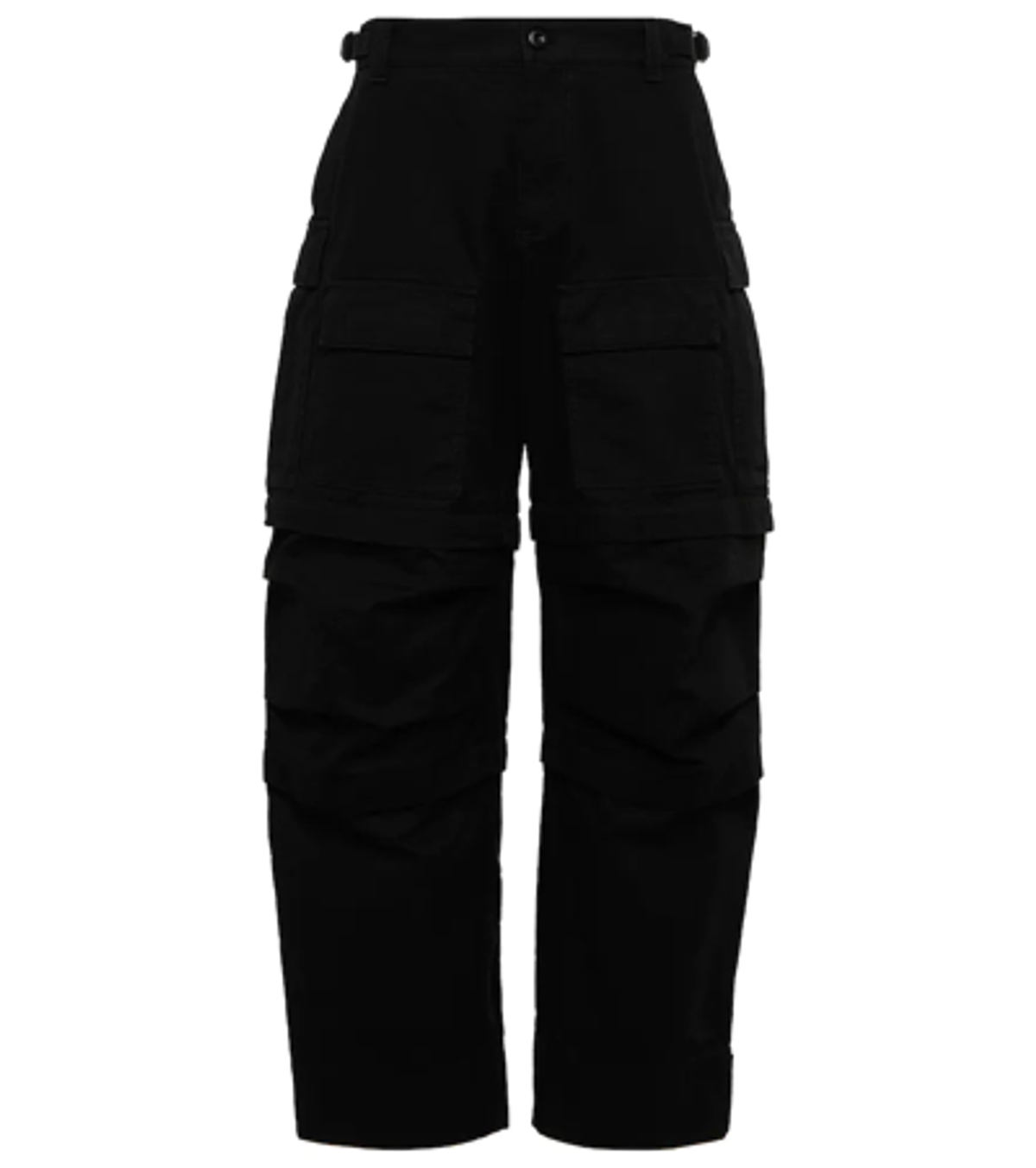 Balenciaga High-rise Cotton Cargo Pants In Black