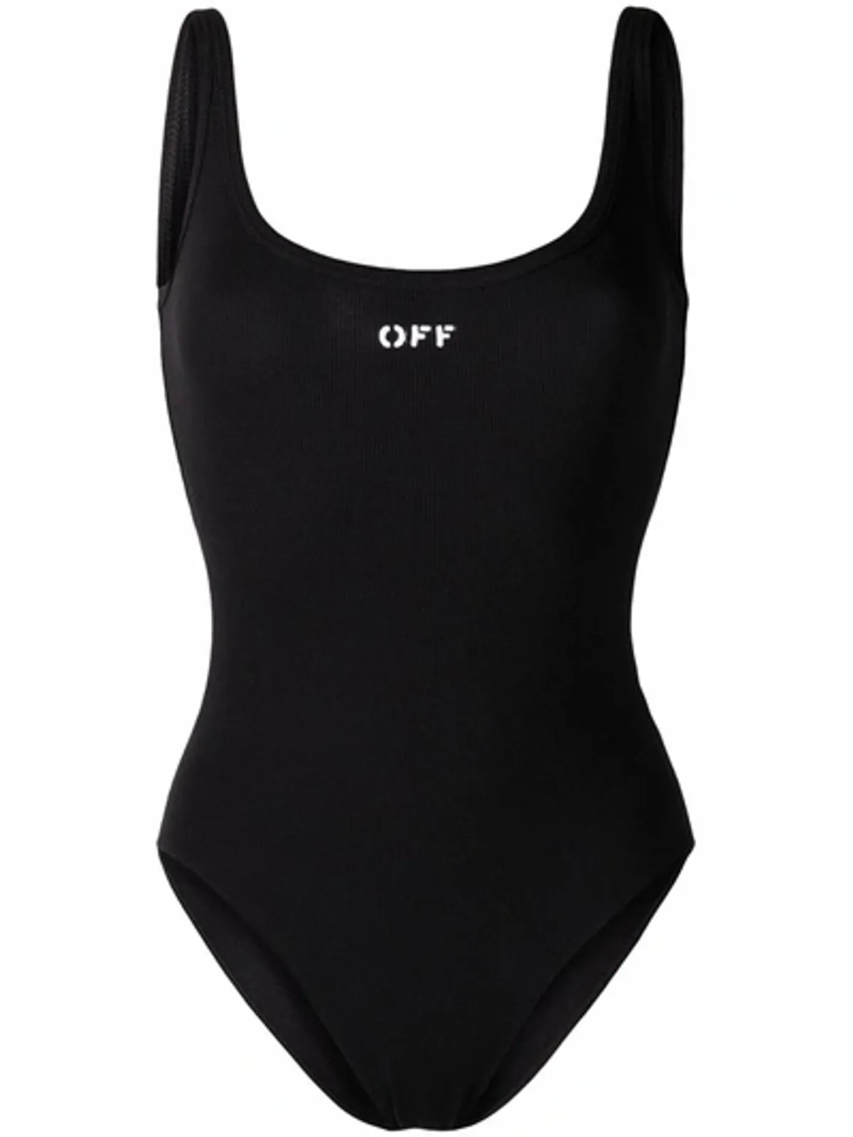 Off-White Logo Sleeveless Ribbed Jersey Bodysuit In Black