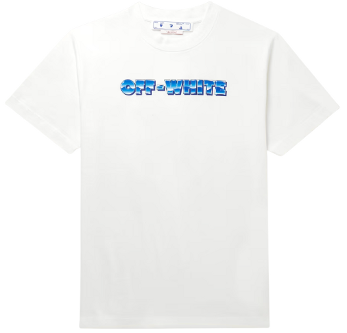 Off-White Blue Metal Arrow Printed Cotton-Jersey White T-Shirt