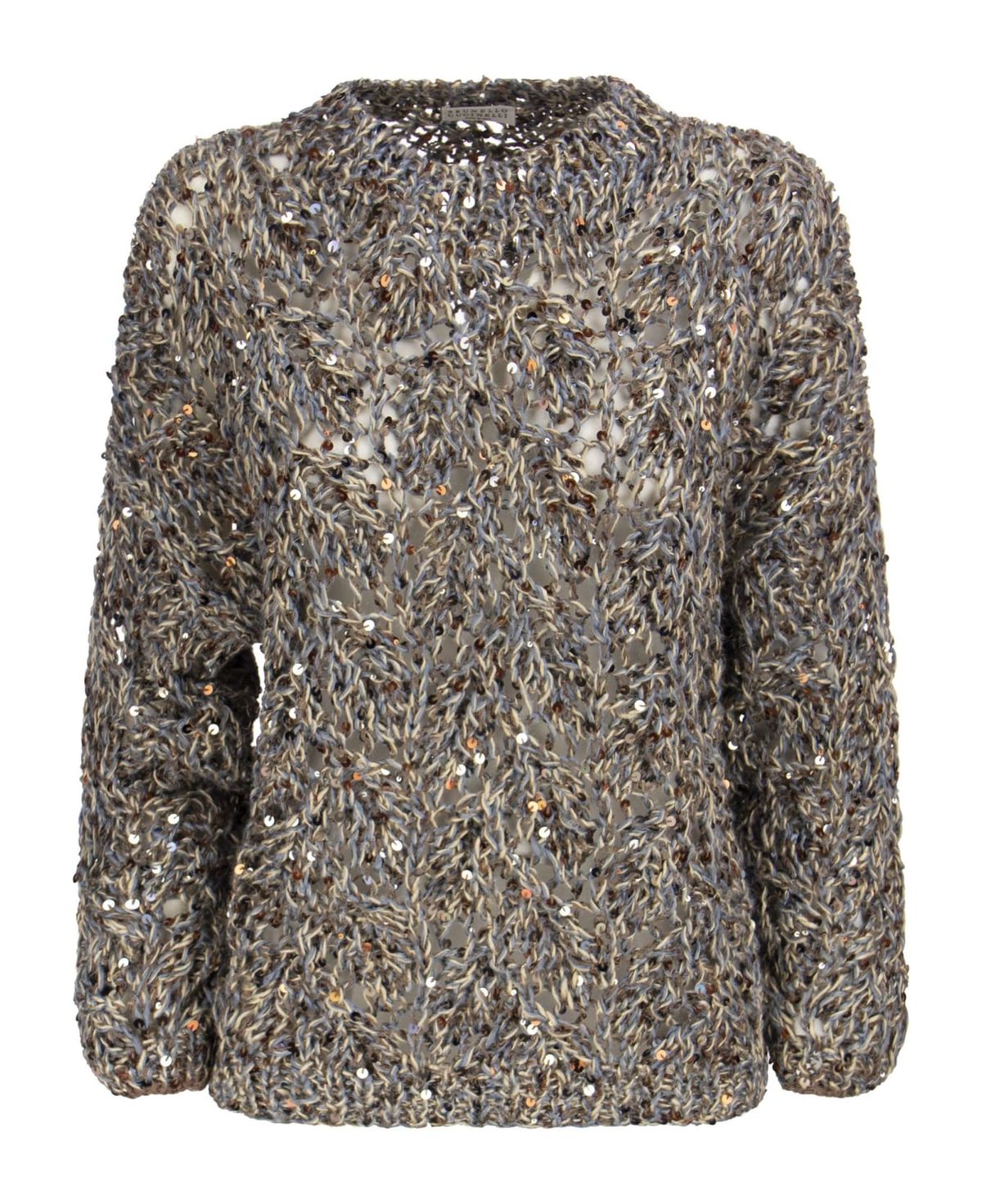 Brunello Cucinelli Handmade Dazzling Mesh OPERA sweater