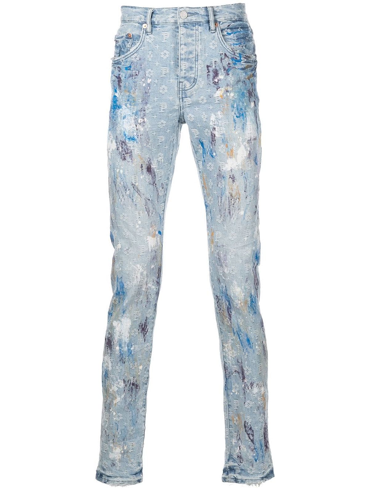 Purple Brand Blue Low-Rise Slim-Cut Jeans