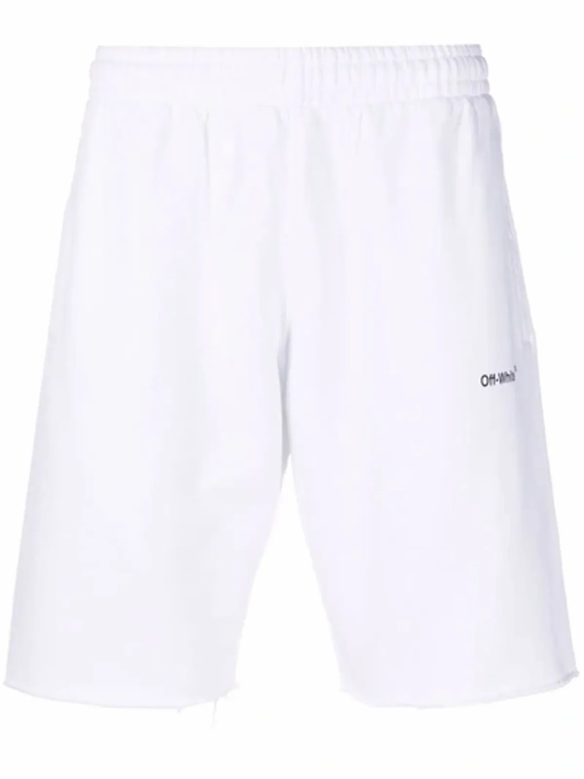Off-White Caravaggio Diag Cotton Track Shorts In White