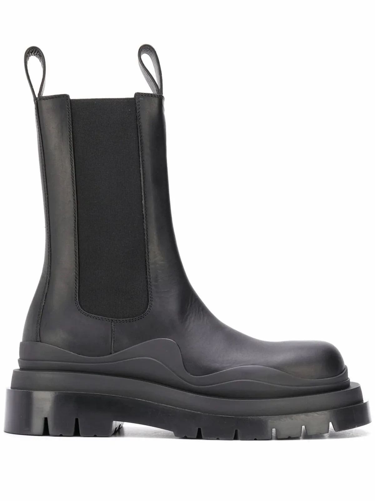 Bottega Veneta Bv Tire Leather Chelsea Boots In Black
