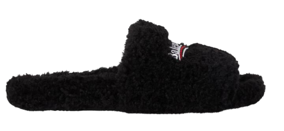 Balenciaga Furry Black Sandals