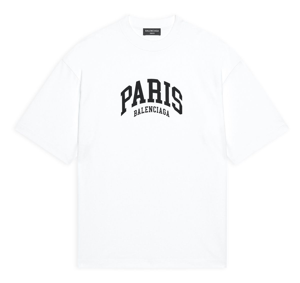 Balenciaga White And Black Vintage Jersey Cities Paris T-Shirt