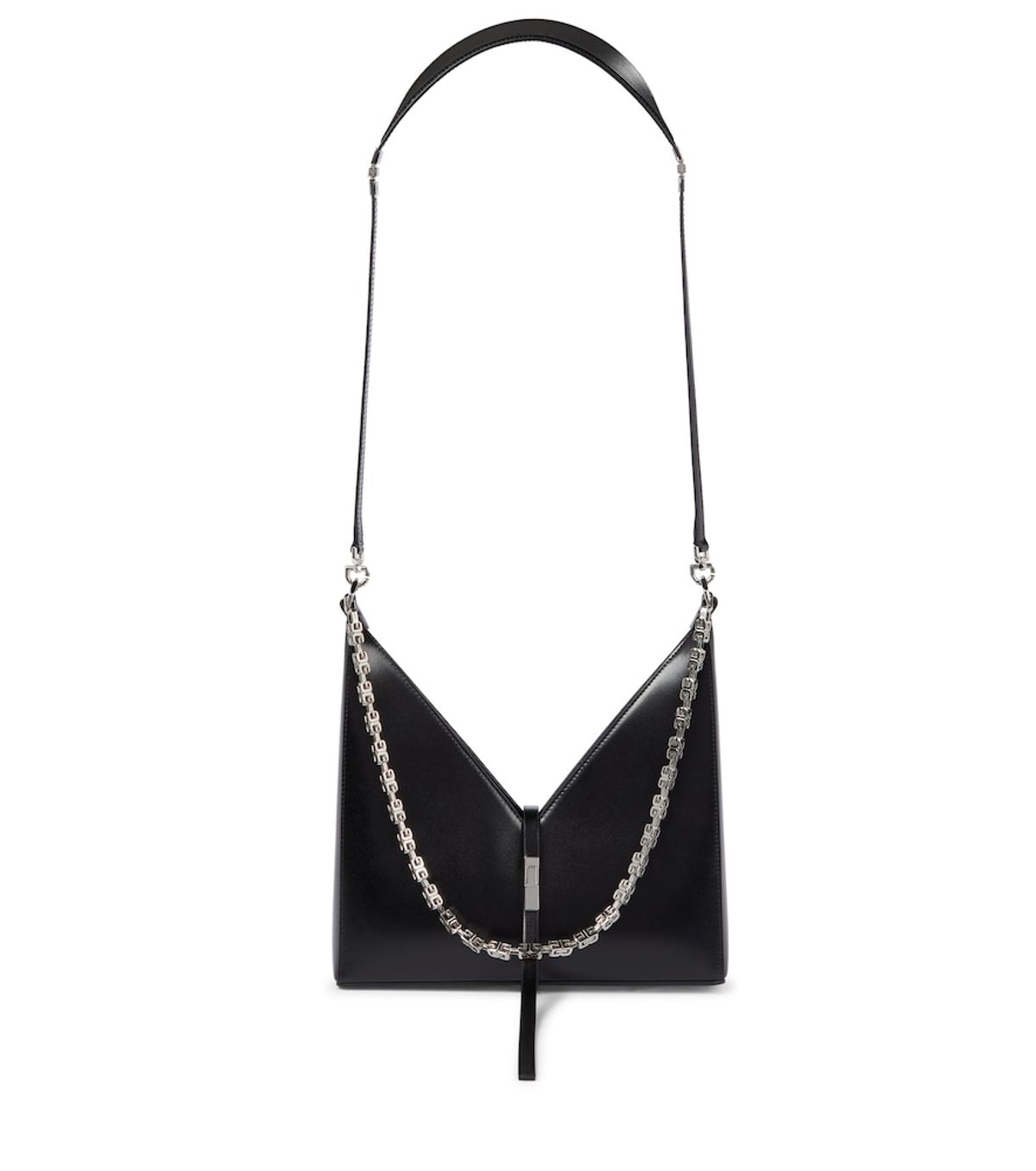 Givenchy Cut Out Leather Shoulder Bag In Black