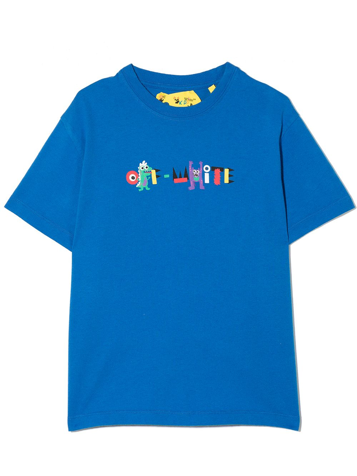 Off-White Blue Monster-Print Cotton T-shirt
