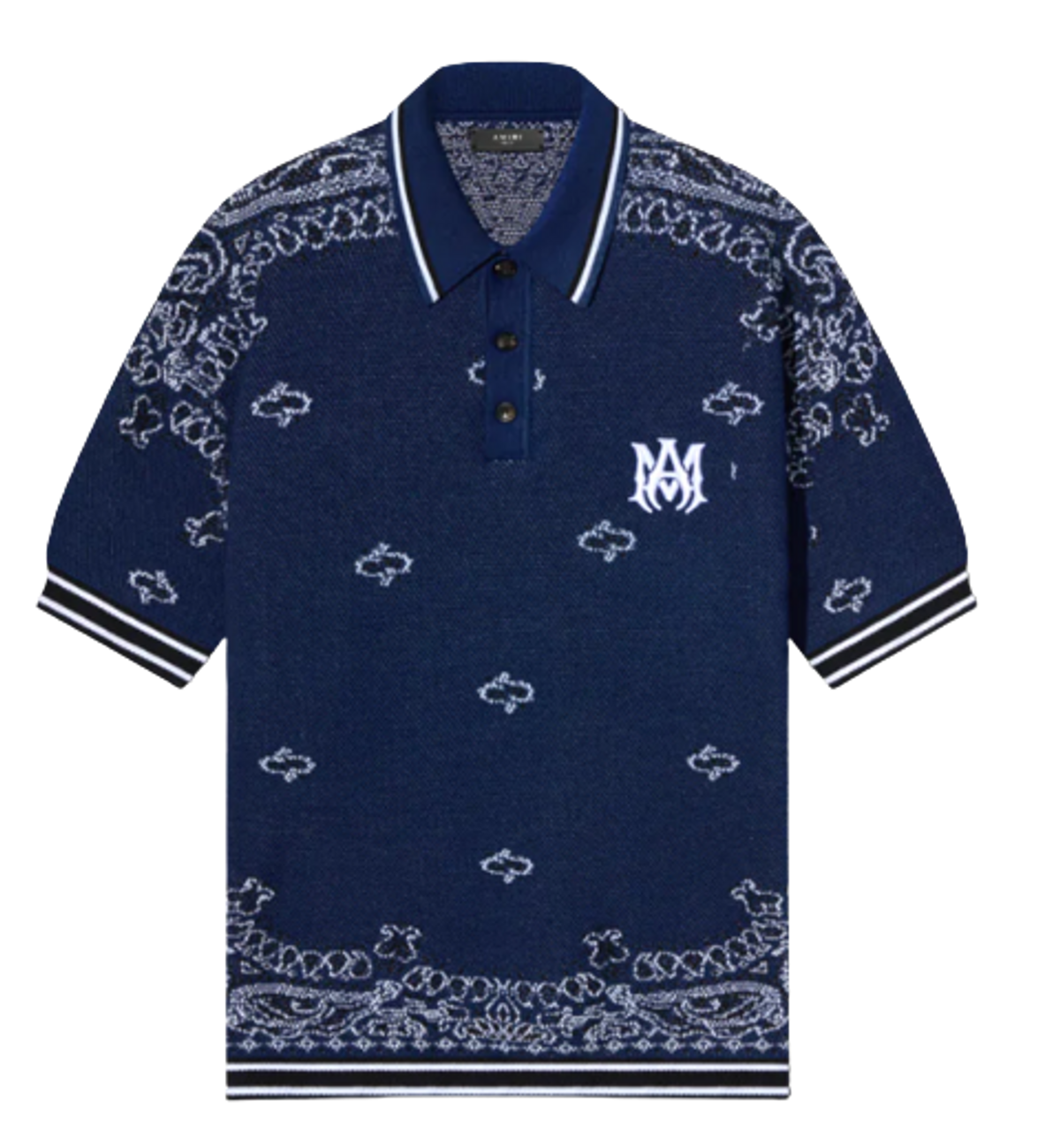 Amiri Bandana Blue Polo Shirt