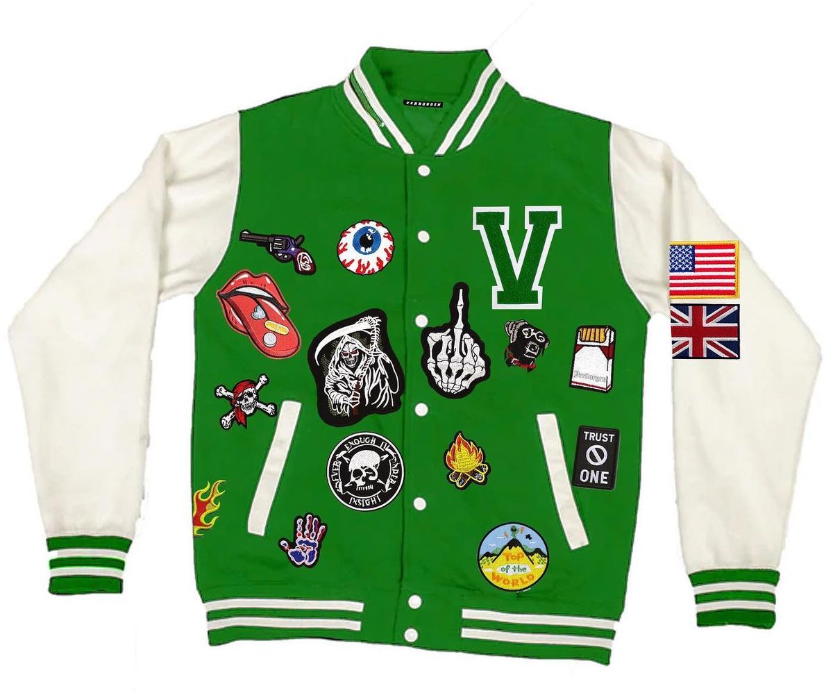 Verborgen Green Varsity Jacket