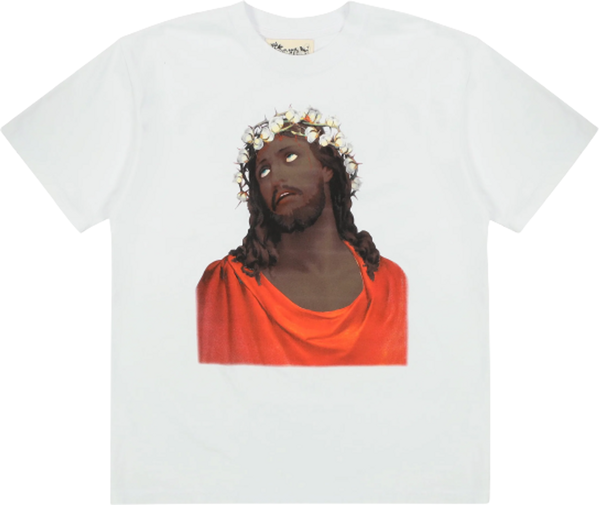 Denim Tears Crown Made of Cotton White T-Shirt